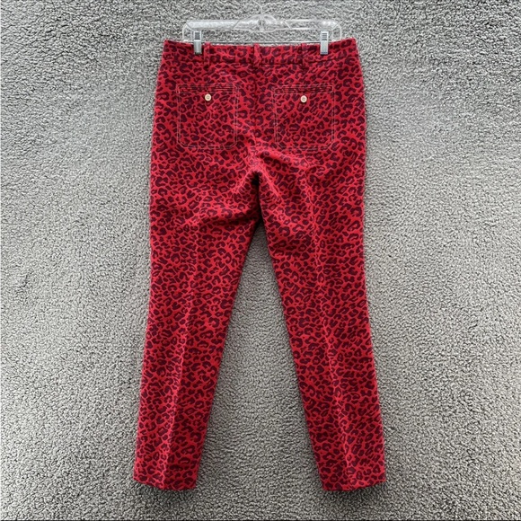 Zadig & Voltaire Black & Red Jacquard Leopard Print Prune Jac Leo Pants 34/XS - Picture 9 of 16
